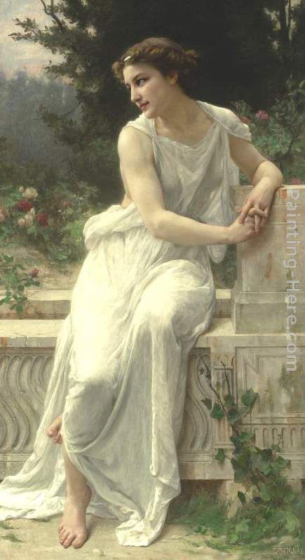 Young Woman of Pompeii on a Terrace painting - Guillaume Seignac Young Woman of Pompeii on a Terrace art painting